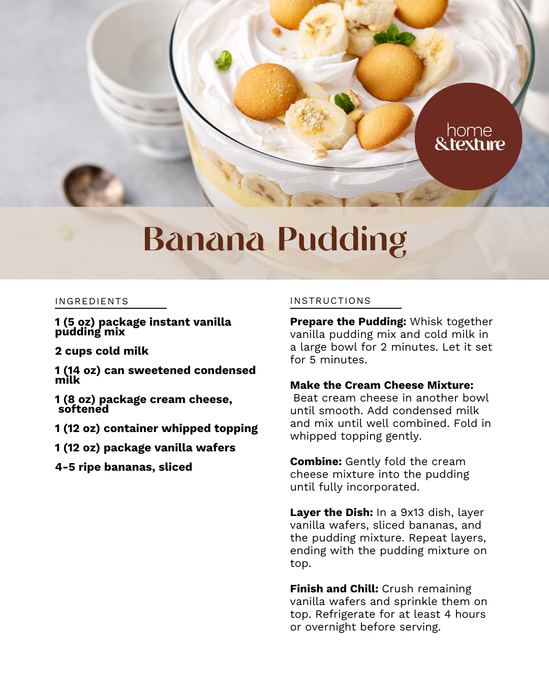 Easy Banana Pudding Recipe