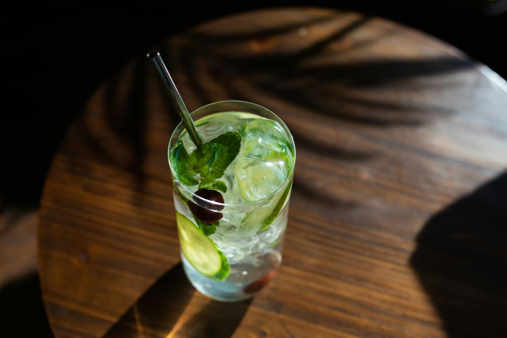 a cucumber infused drink