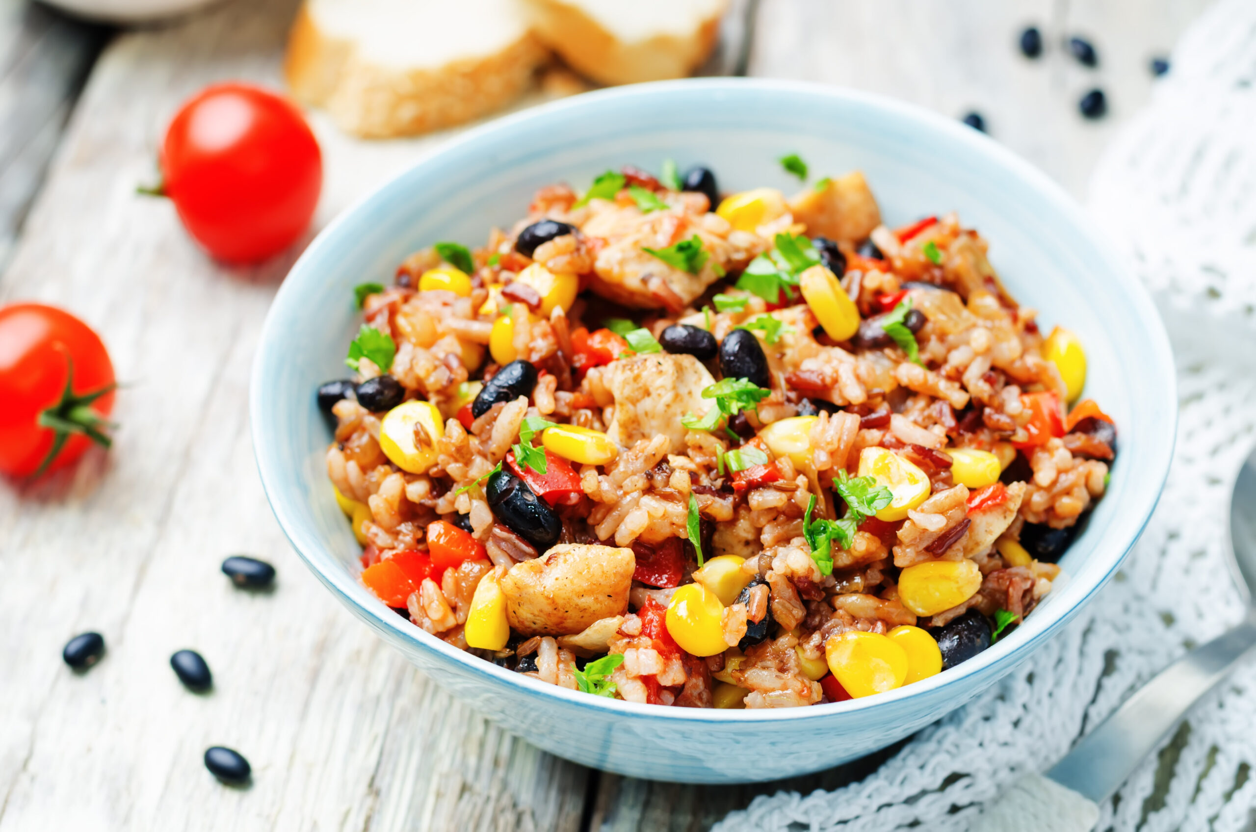 southwest chicken and rice bowl