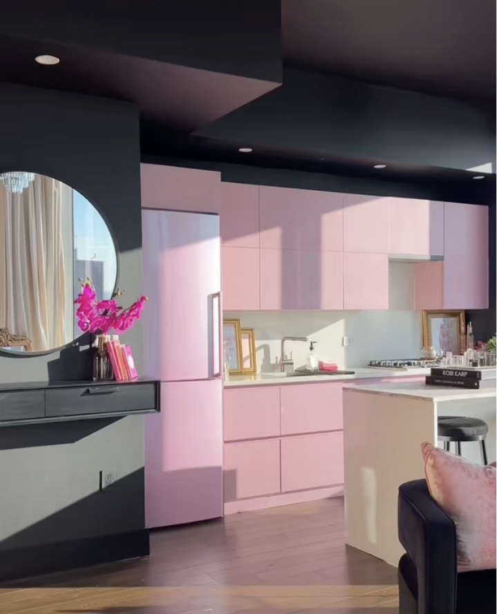 How a Pink Kitchen Makeover Transformed a Renter’s Space - Home & Texture