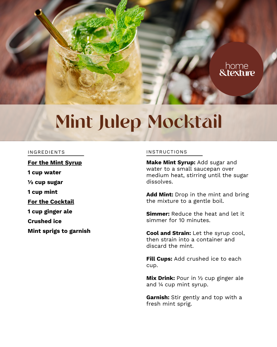 mint julep mocktail