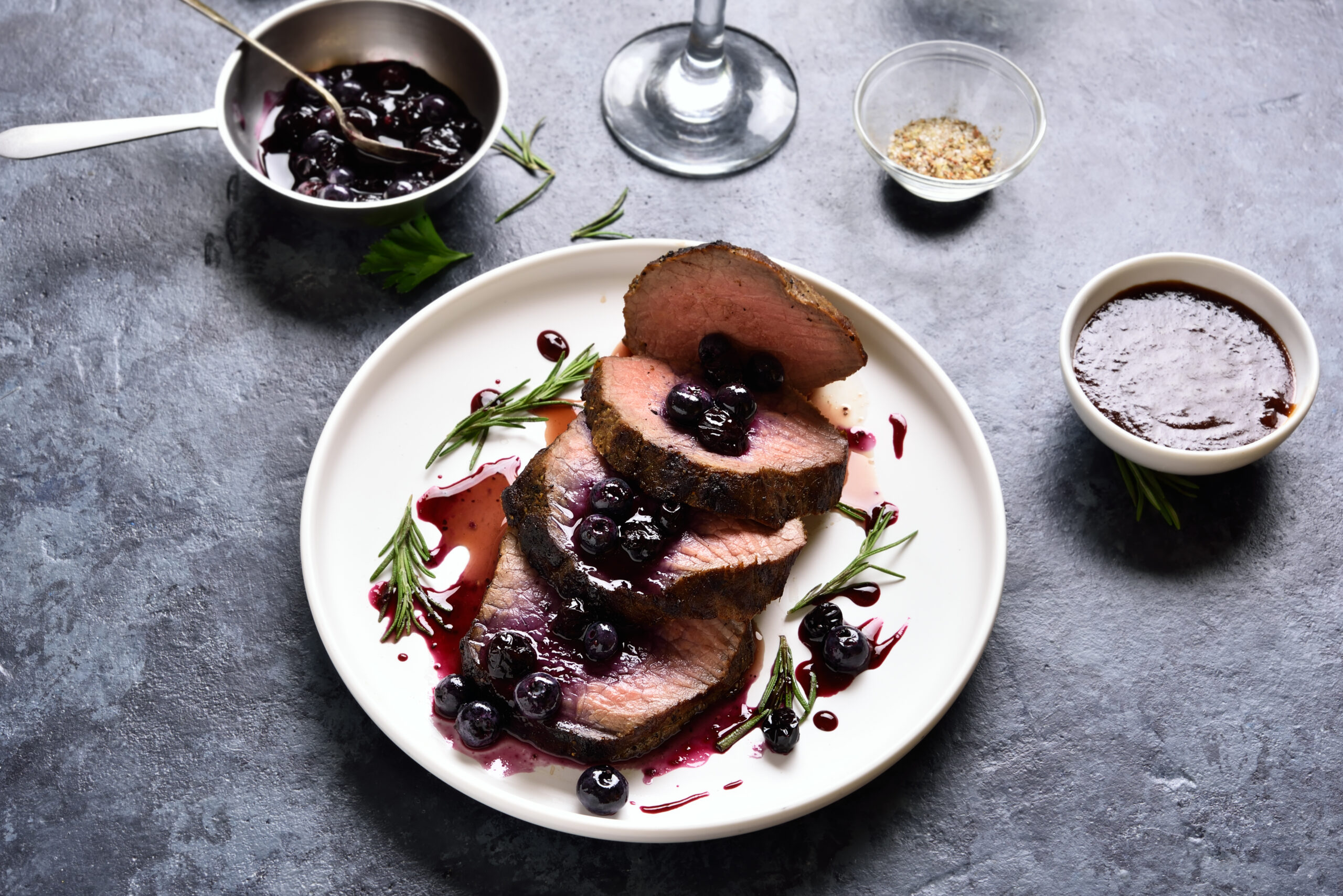 Filet Mignon with Blueberry Glaze