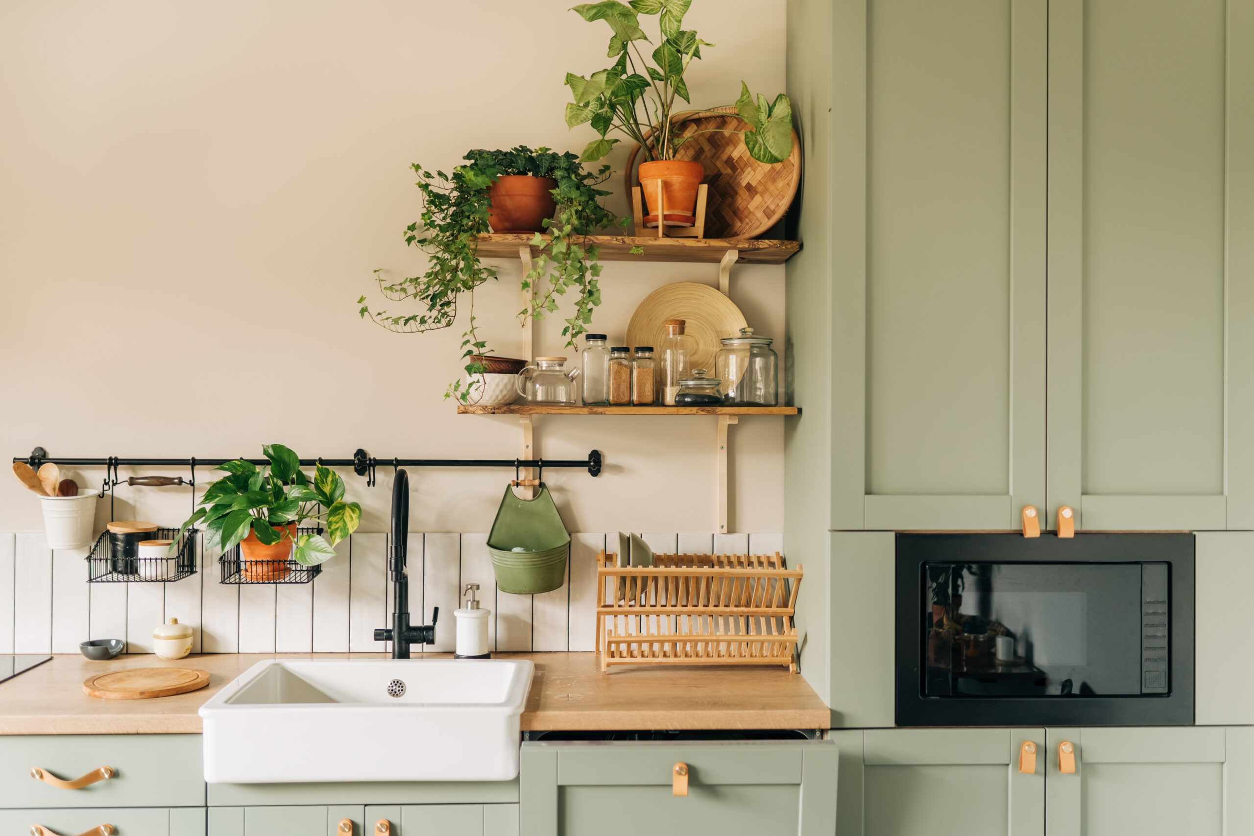 sage green kitchen cabinets