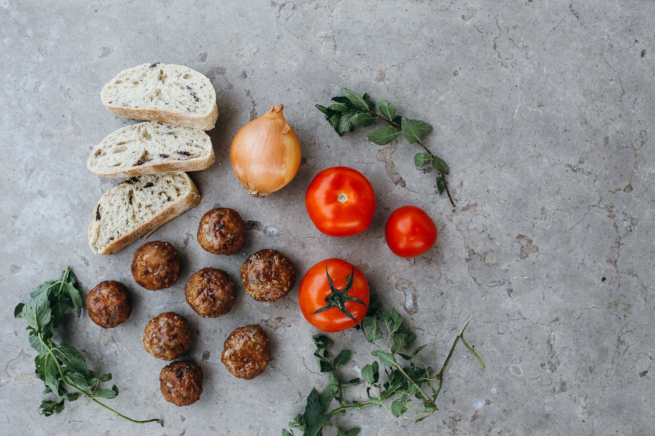 meatballs on Concrete Surface