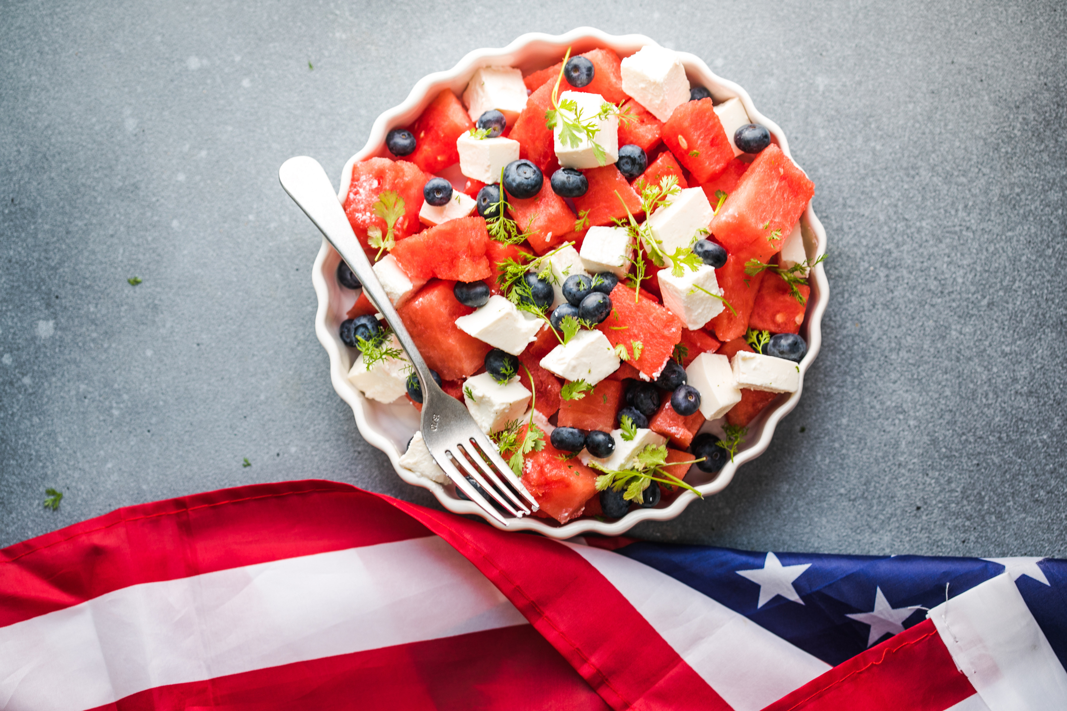 Red, White and Blue Watermelon Salad