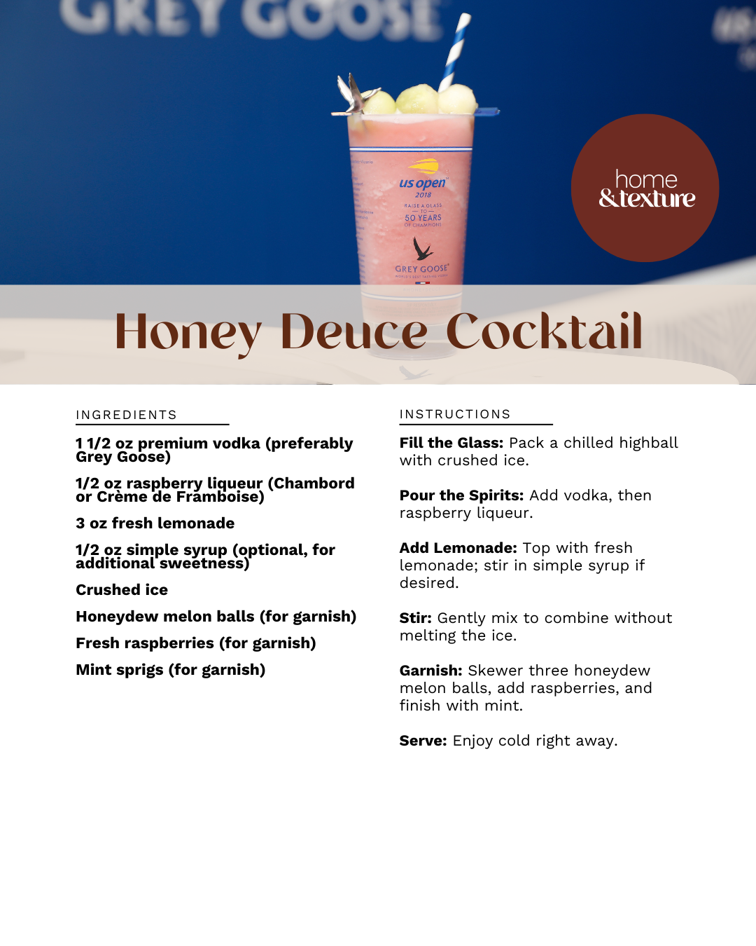 Honey Deuce Cocktail