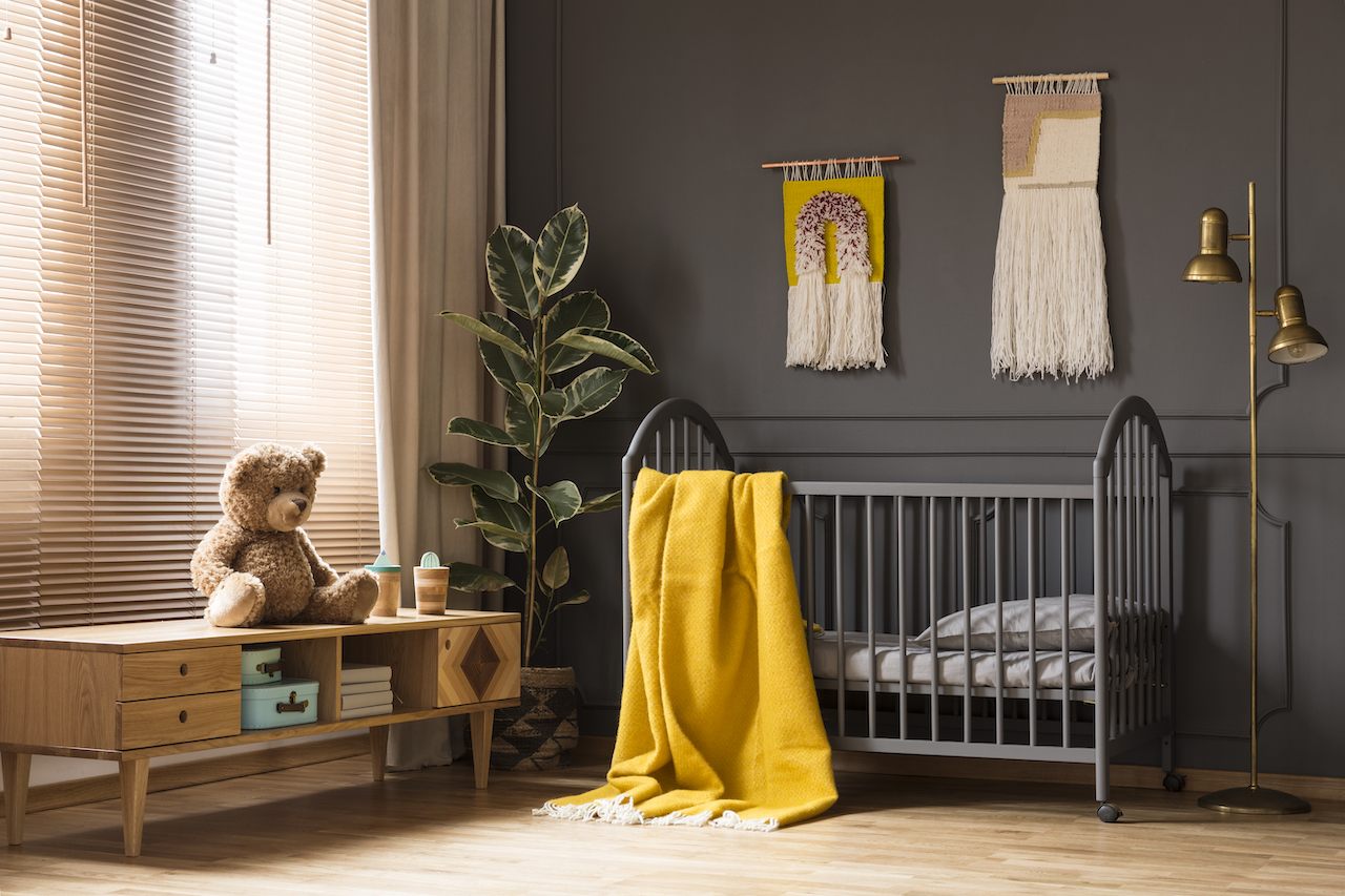 ochre and charcoal interior design